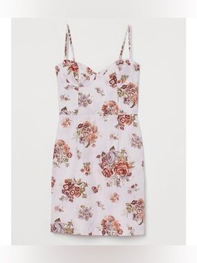 BROCK COLLECTION x H&M Floral Bustier Midi Dress in White with Rose